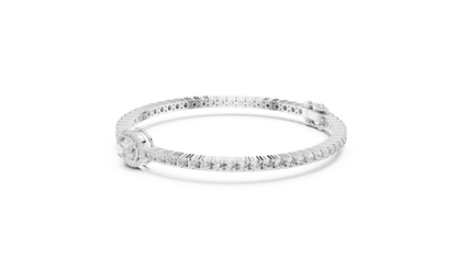 Exquisite Oval Halo Diamond Tennis Bracelet