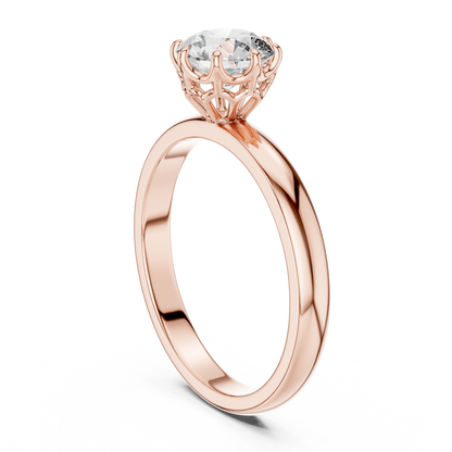 Diamond Ring with Intricate Filigree Basket