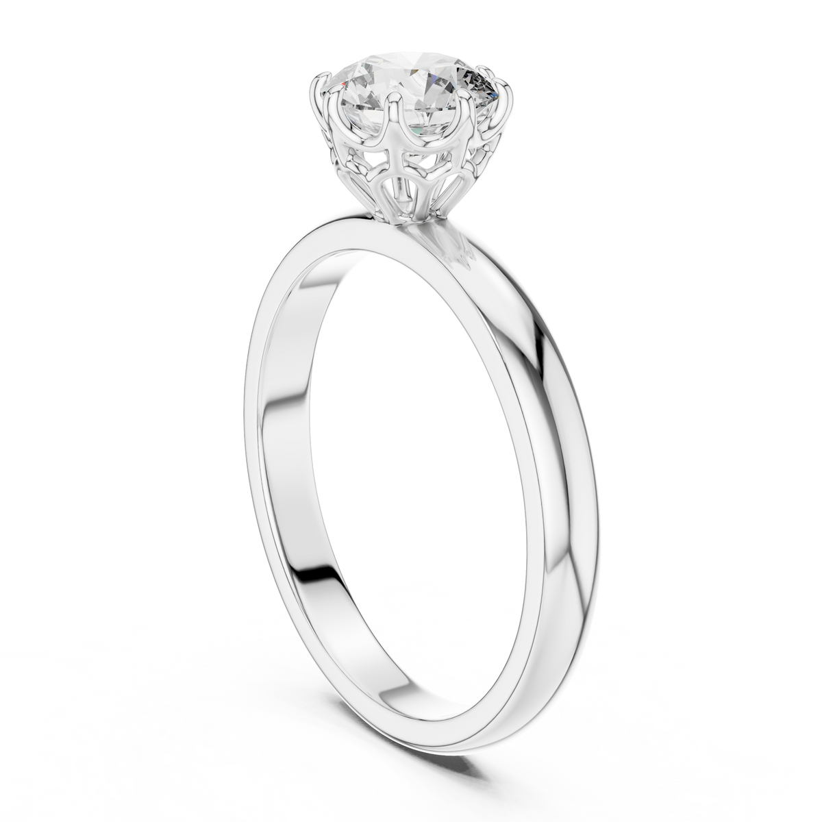 Diamond Ring with Intricate Filigree Basket