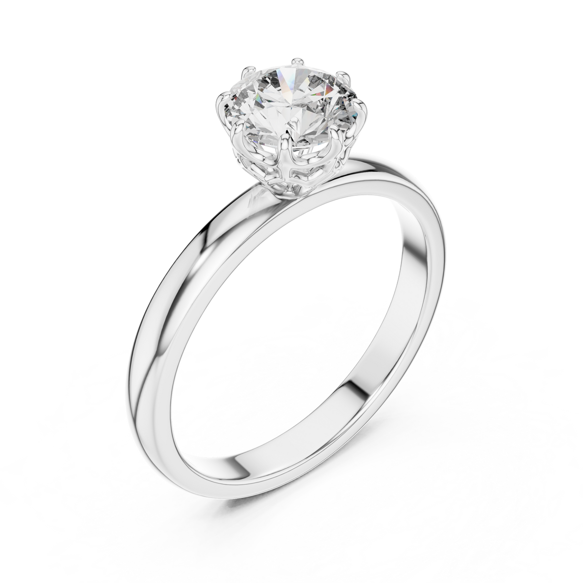 Diamond Ring with Intricate Filigree Basket