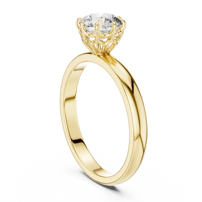 Diamond Ring with Intricate Filigree Basket