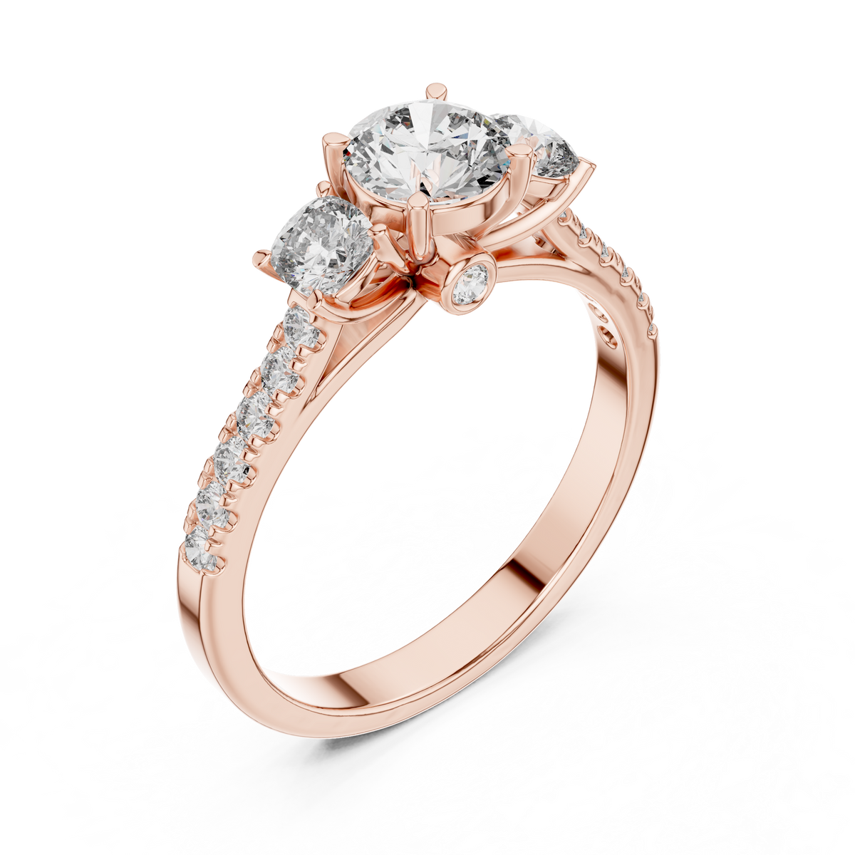 Classic Three-Stone Diamond Engagement Ring