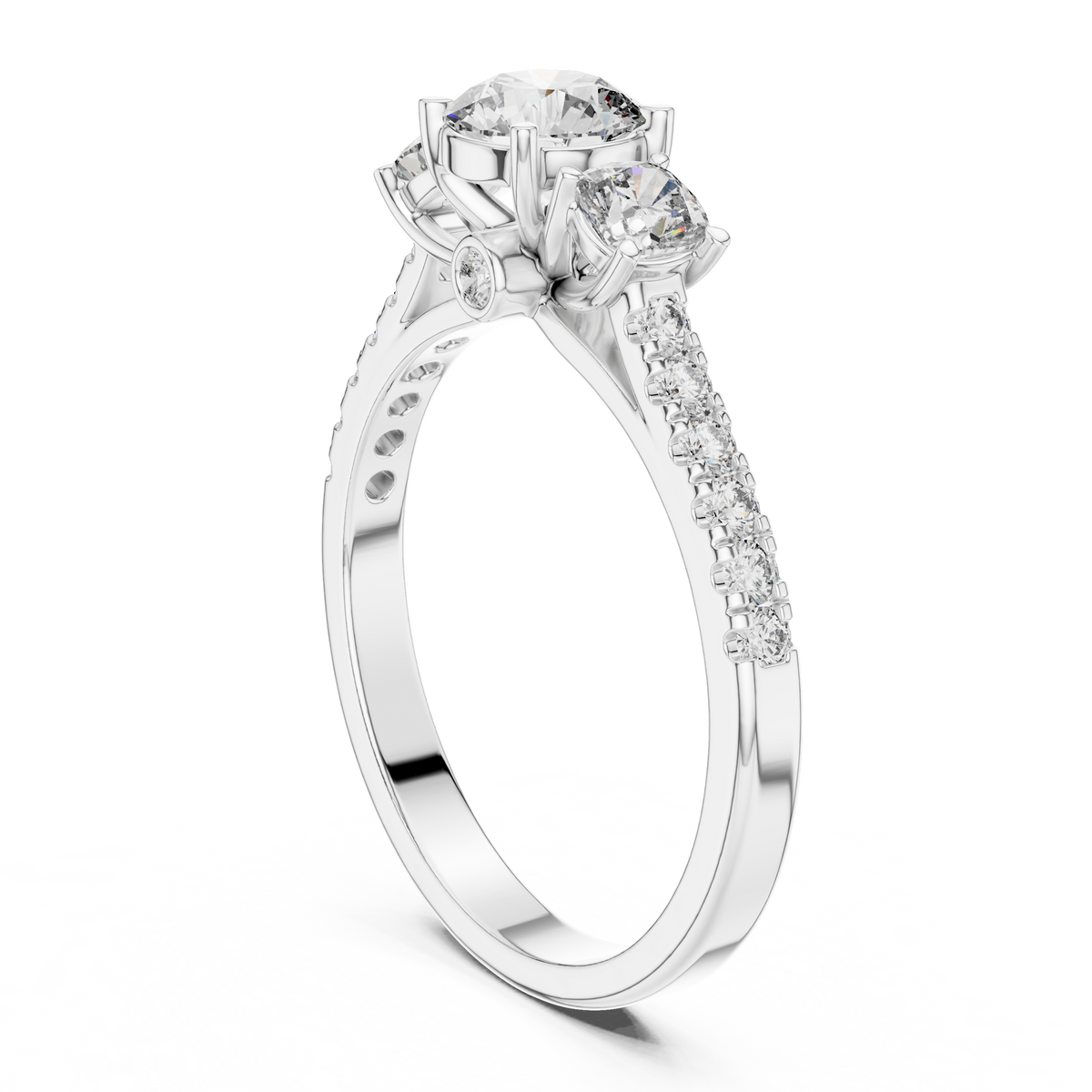 Classic Three-Stone Diamond Engagement Ring