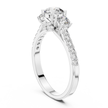 Classic Three-Stone Diamond Engagement Ring