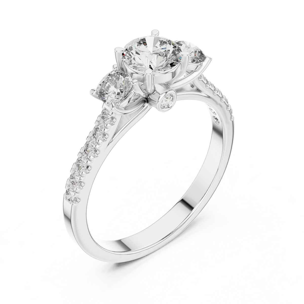 Classic Three-Stone Diamond Engagement Ring