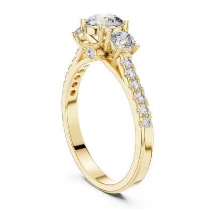 Classic Three-Stone Diamond Engagement Ring