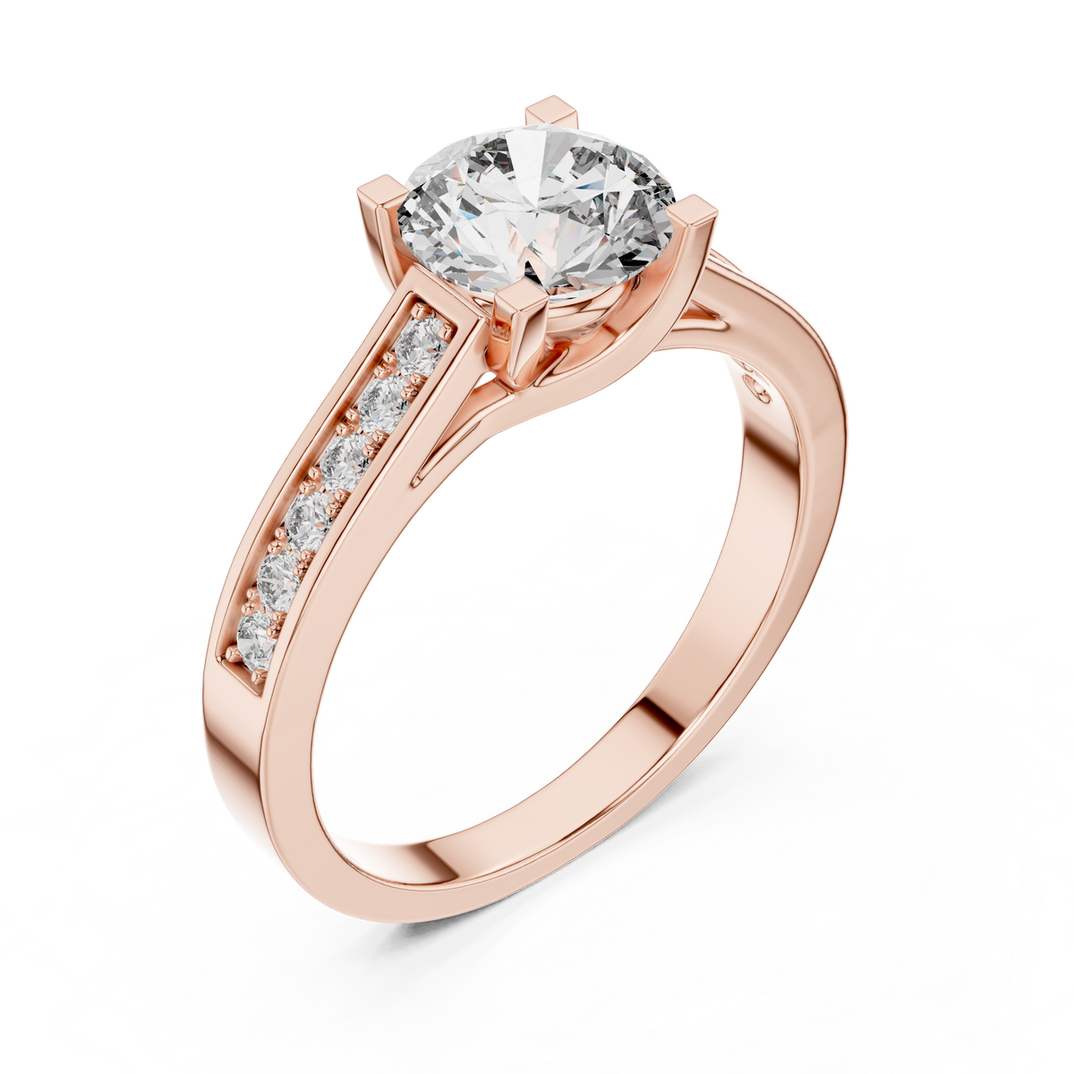 Classic Round Cut Diamond Engagement Ring