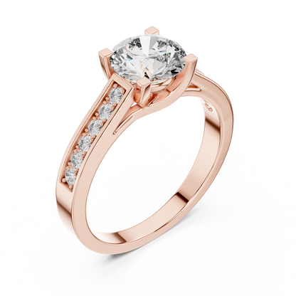 Classic Round Cut Diamond Engagement Ring