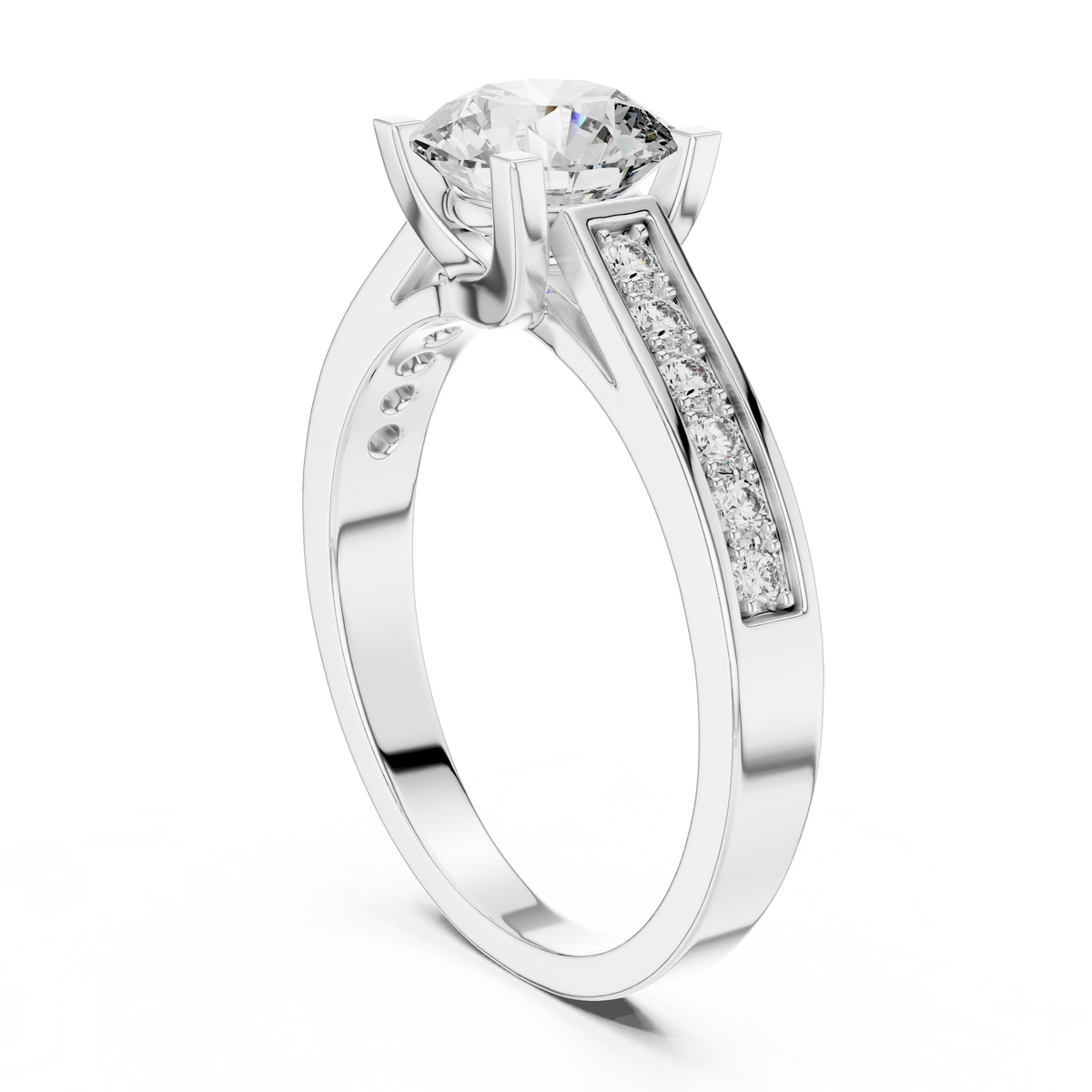 Classic Round Cut Diamond Engagement Ring
