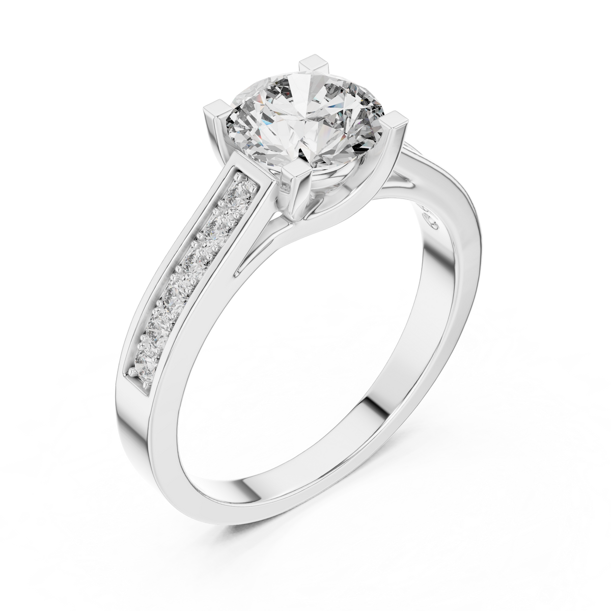 Classic Round Cut Diamond Engagement Ring