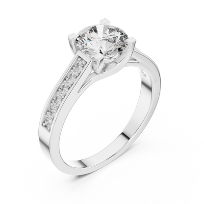 Classic Round Cut Diamond Engagement Ring
