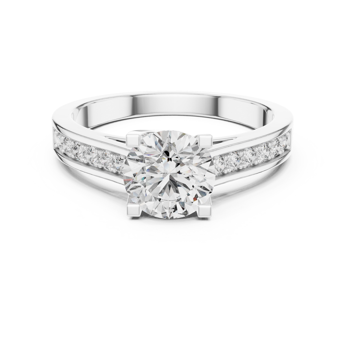 Classic Round Cut Diamond Engagement Ring