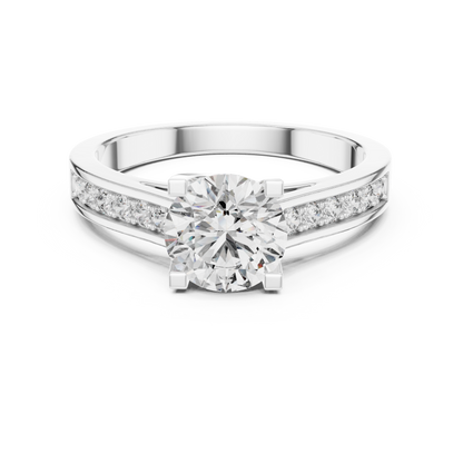 Classic Round Cut Diamond Engagement Ring