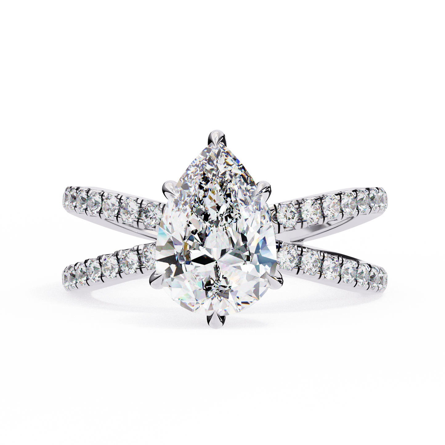Pear-Cut Diamond Engagement Ring