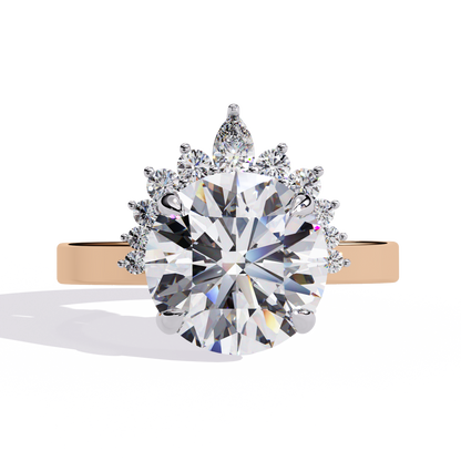 Luxury Round Cut Diamond Halo Engagement Ring