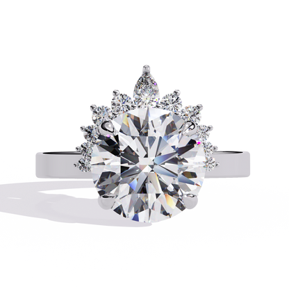 Luxury Round Cut Diamond Halo Engagement Ring