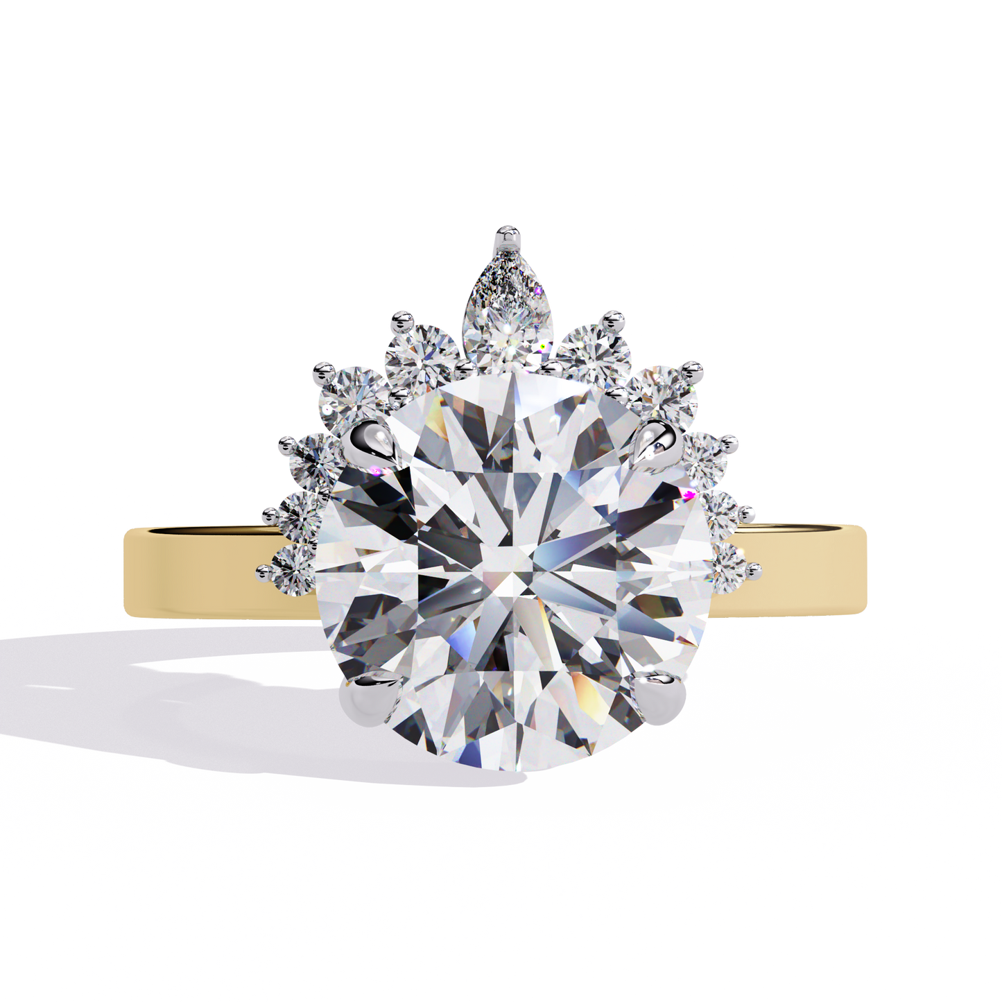 Luxury Round Cut Diamond Halo Engagement Ring