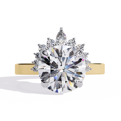 Luxury Round Cut Diamond Halo Engagement Ring