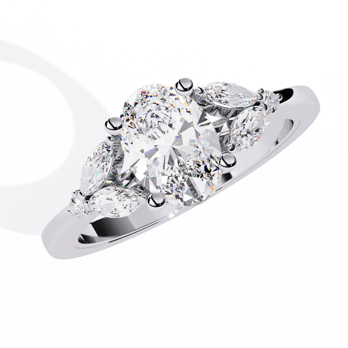 Oval & Marquise Diamond Engagement Ring