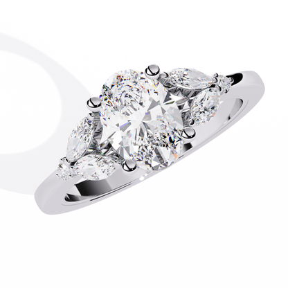 Oval & Marquise Diamond Engagement Ring