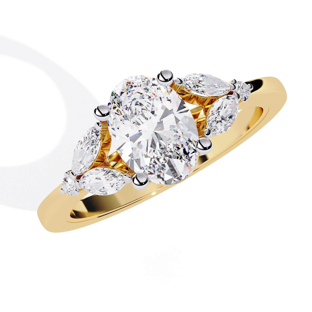 Oval & Marquise Diamond Engagement Ring