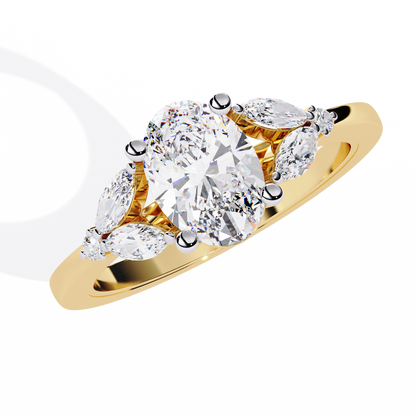 Oval & Marquise Diamond Engagement Ring