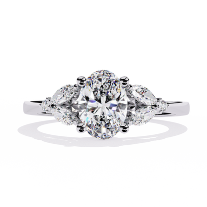 Oval & Marquise Diamond Engagement Ring