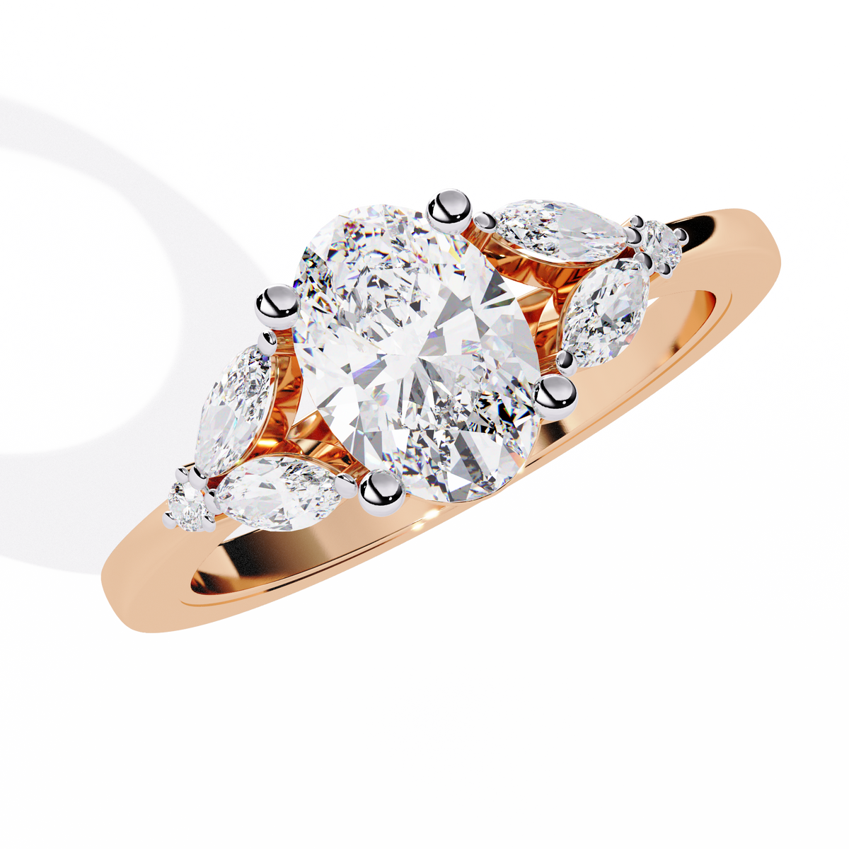 Oval & Marquise Diamond Engagement Ring