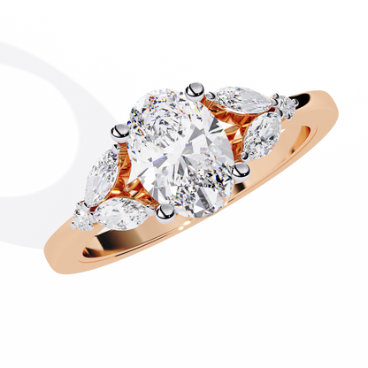 Oval & Marquise Diamond Engagement Ring