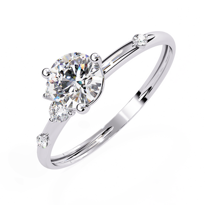Celestial Accent Split-Shank Round Diamond Ring