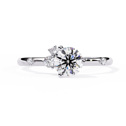 Celestial Accent Split-Shank Round Diamond Ring
