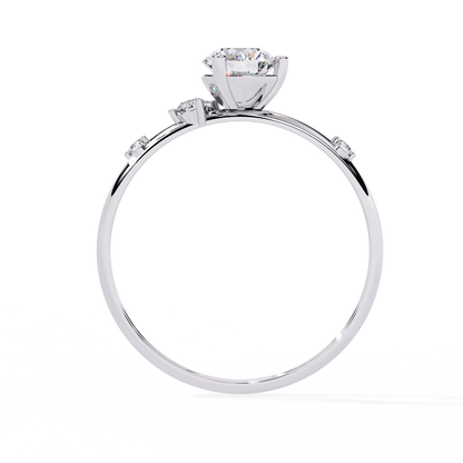 Celestial Accent Split-Shank Round Diamond Ring