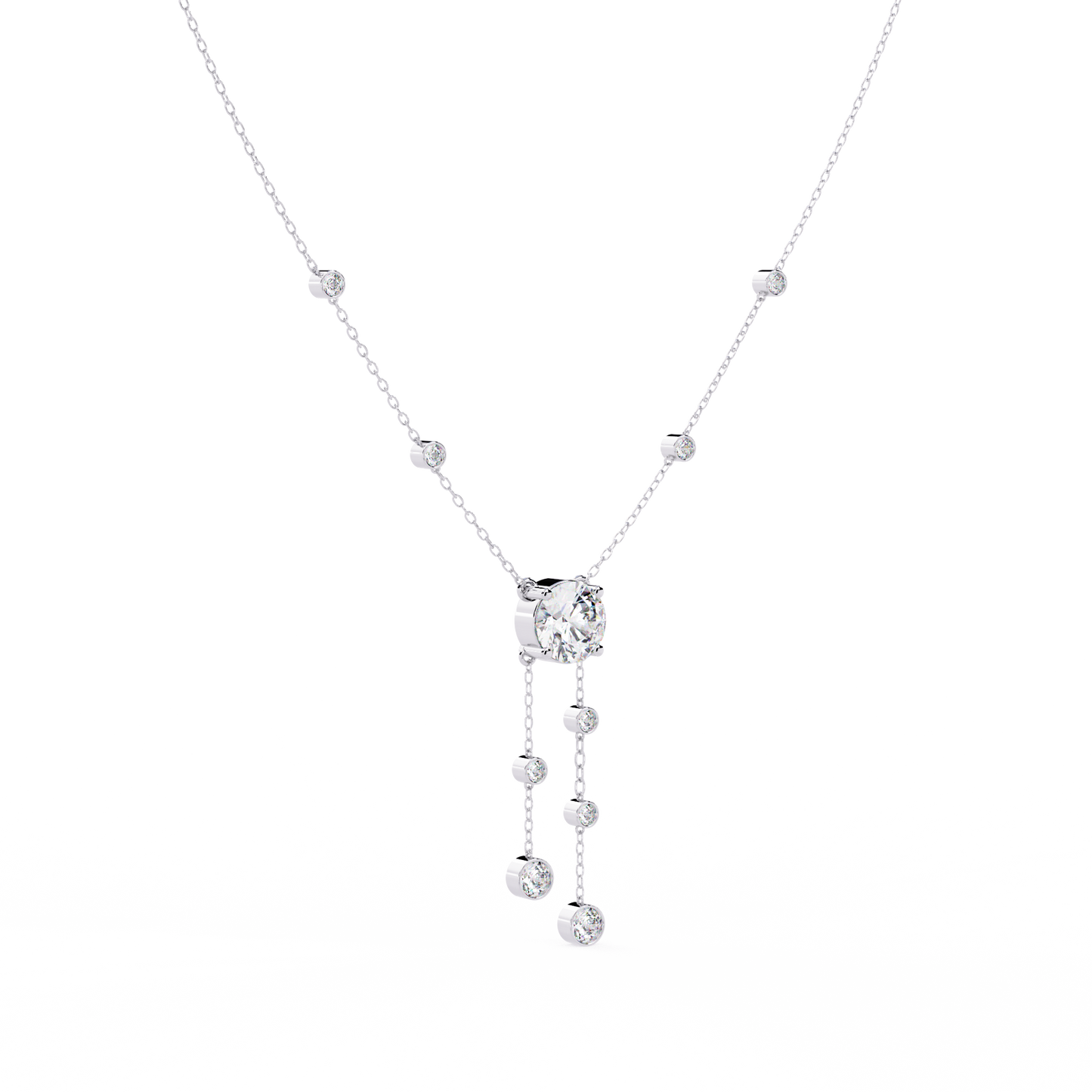 Diamond Drop Pendant Necklace – Rose Gold