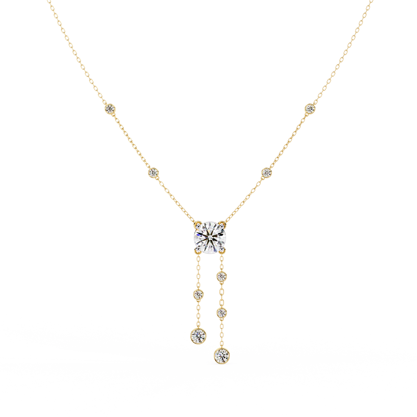 Diamond Drop Pendant Necklace – Rose Gold