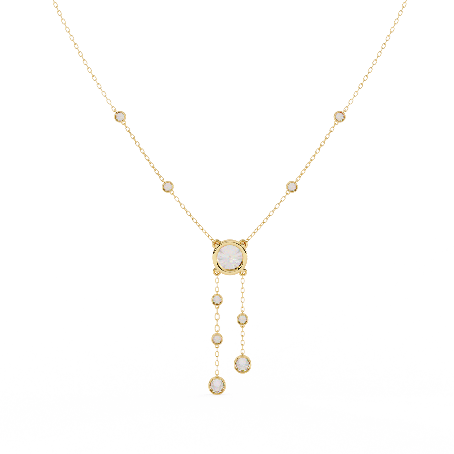 Diamond Drop Pendant Necklace – Rose Gold
