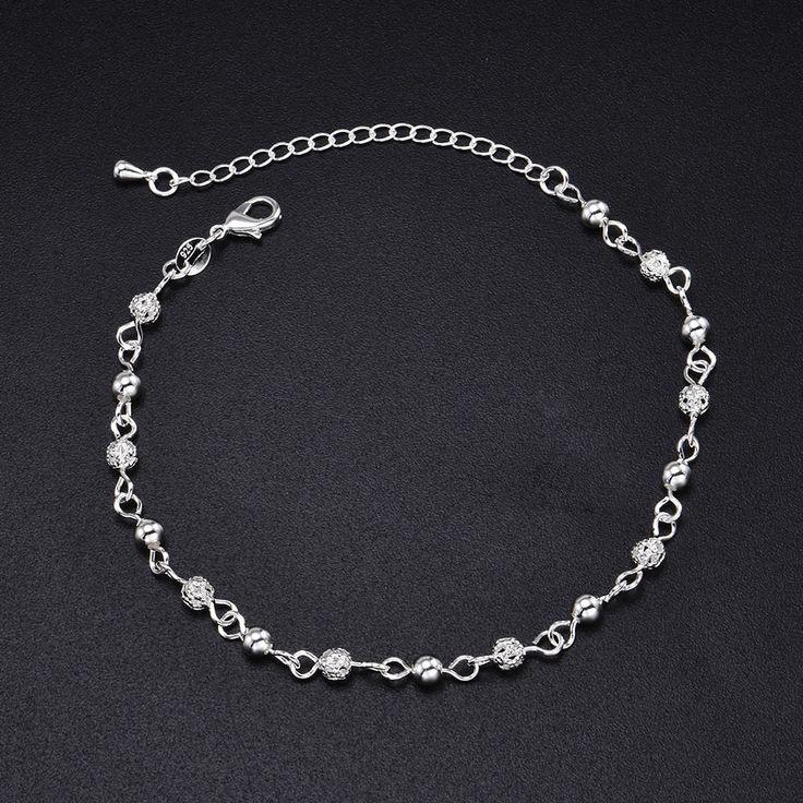 925 Sterling Silver Beaded Chain Bracelet