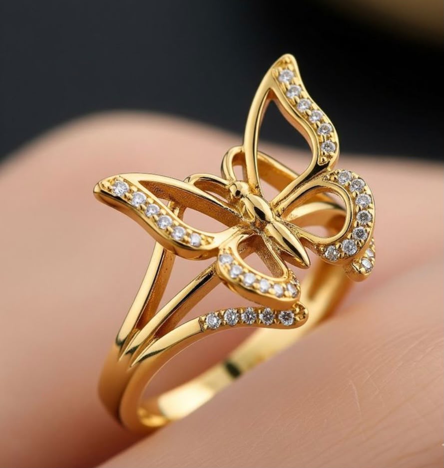 Diamond Butterfly Statement Ring