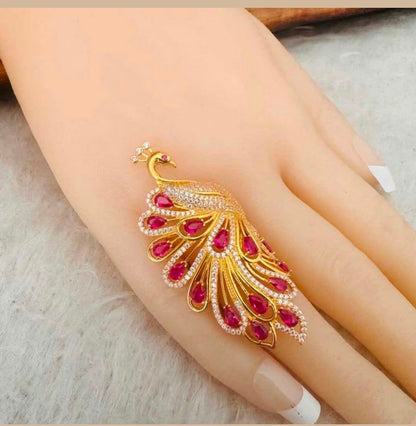 Majestic Peacock Statement Ring