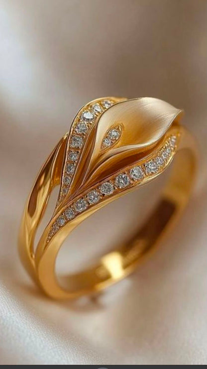 Matte Finish Floral Statement Ring