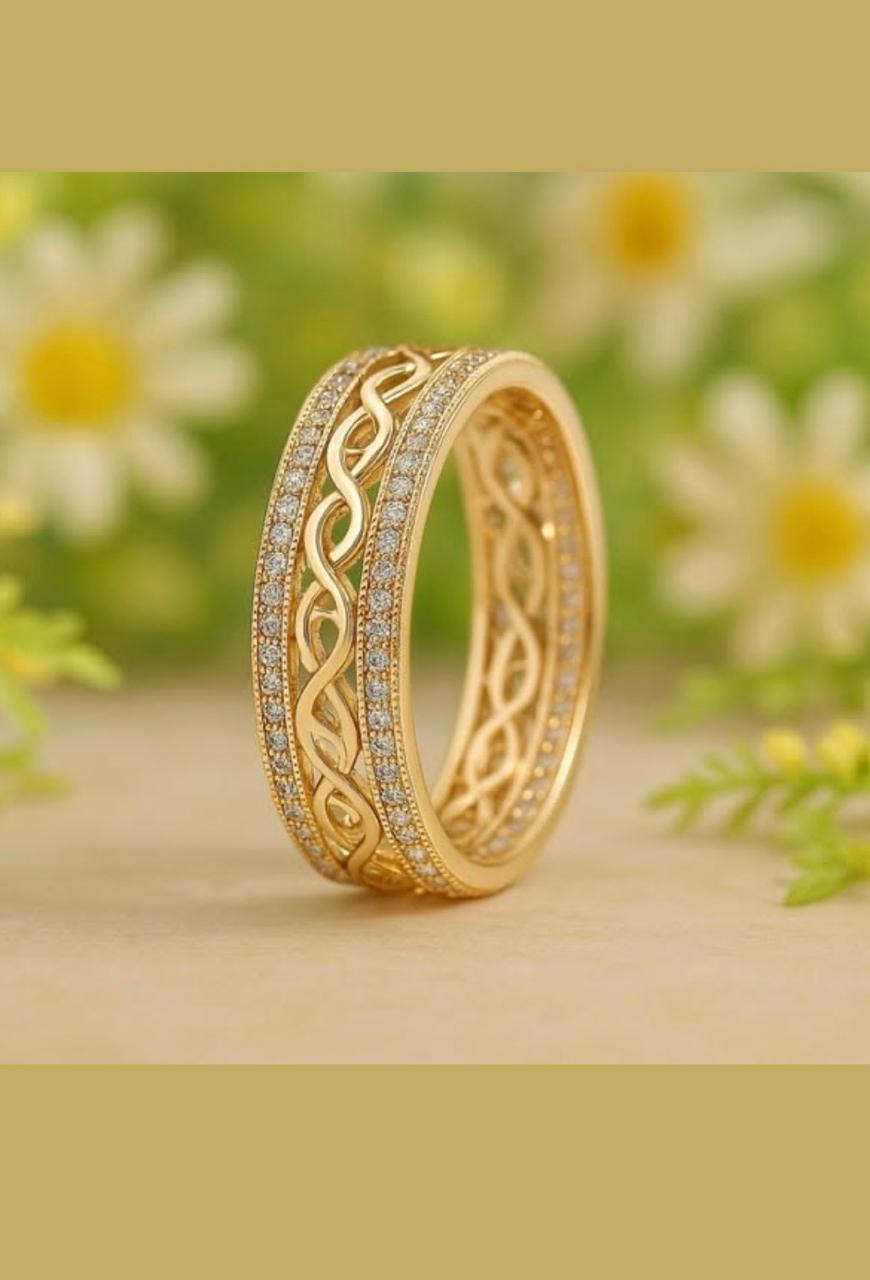 Diamond Infinity Twist Wedding Ring
