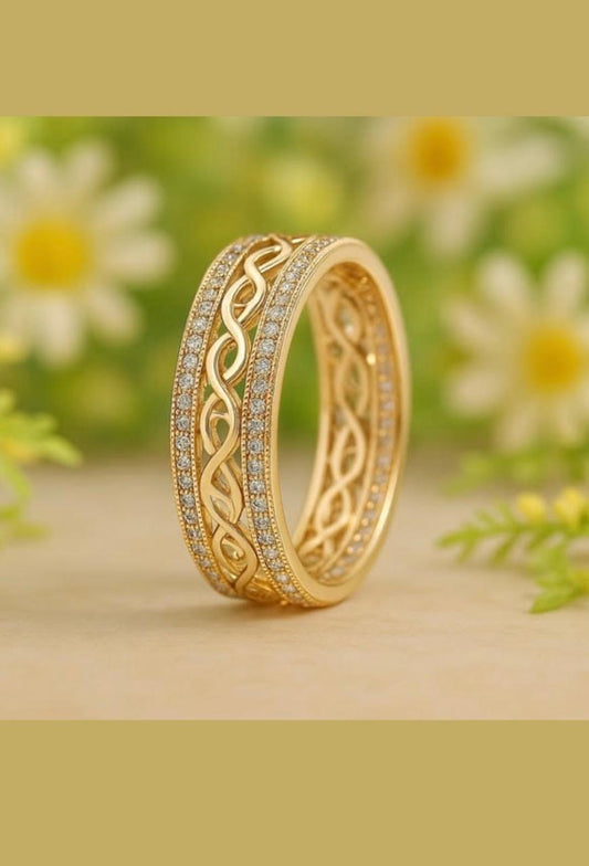 Diamond Infinity Twist Wedding Ring