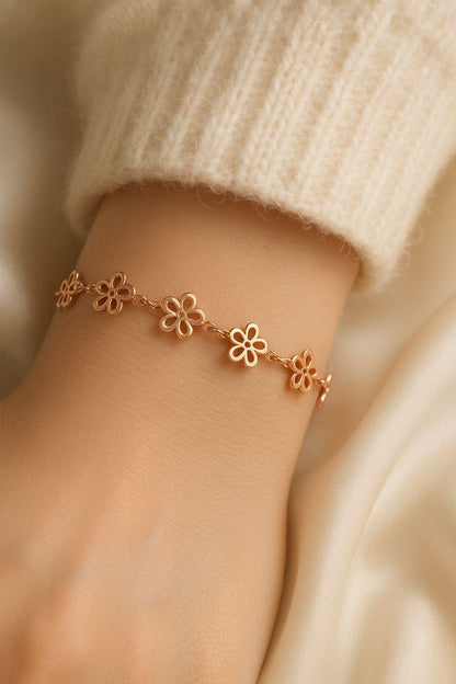 Openwork Floral Chain Bracelet
