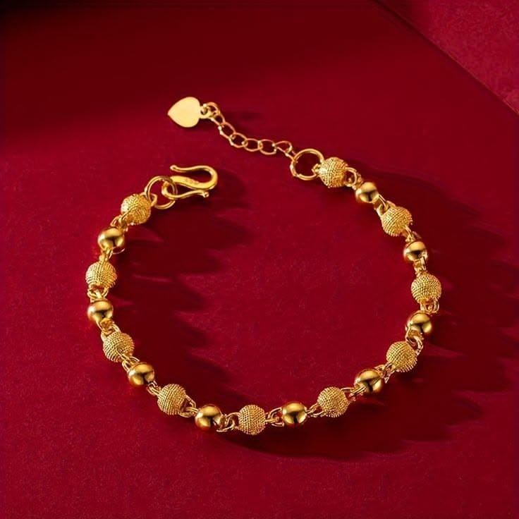 Alternating Bead Bracelet with Heart Charm Extension