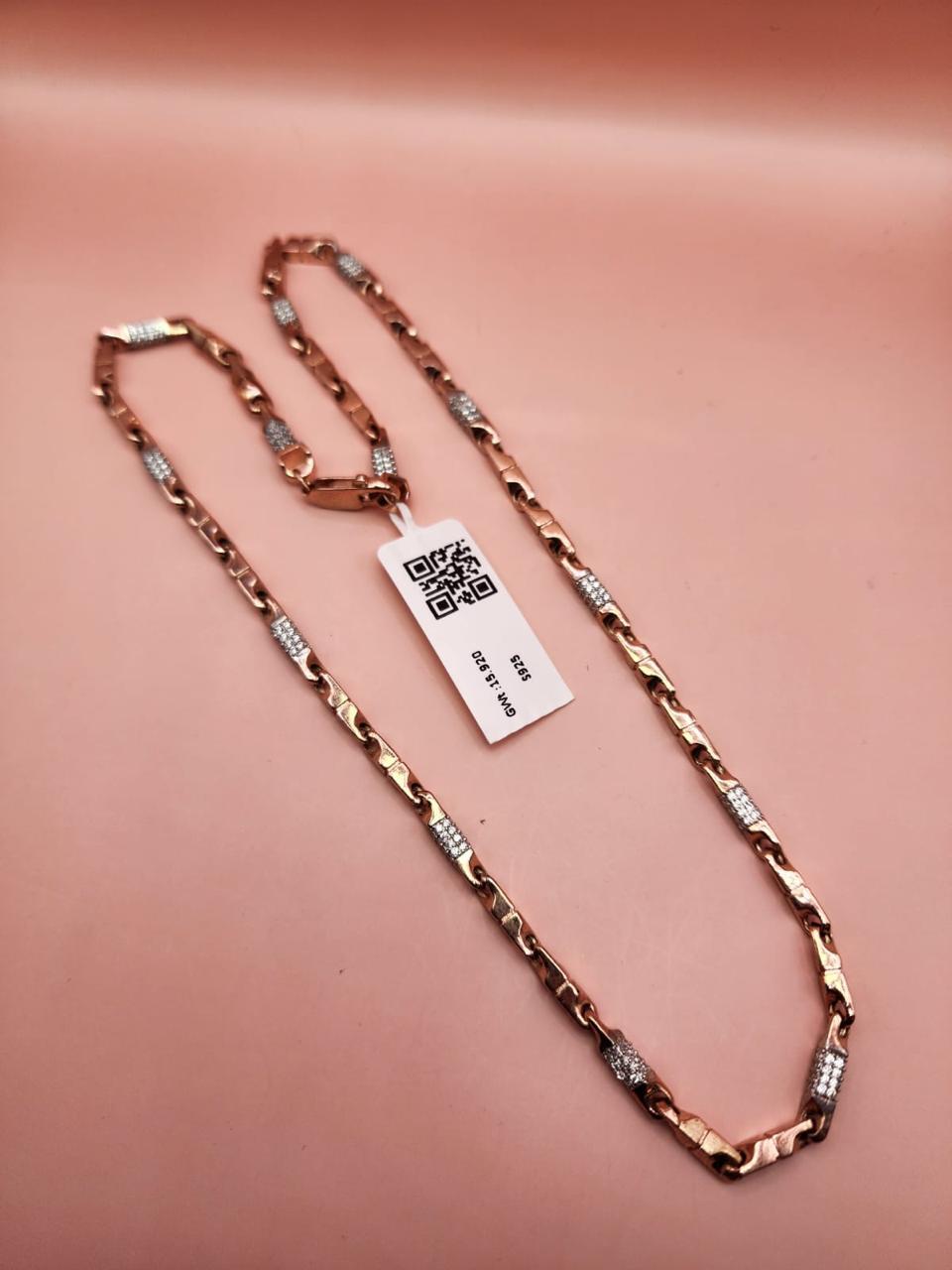 Elegant Rose Gold Finish Sterling Silver Link Chain