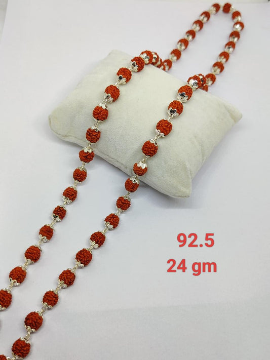 Premium 92.5 Sterling Silver Rudraksha Mala