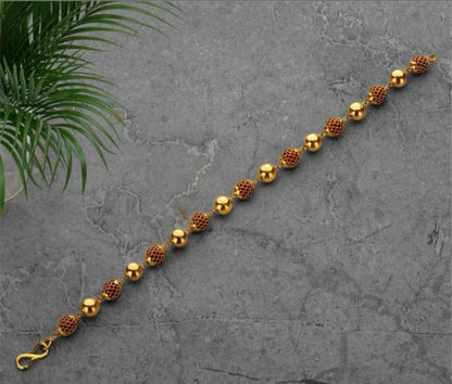 92.5 Silver & Rudraksha Beaded Bracelet