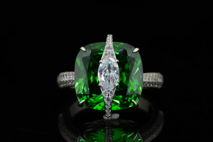 Custom Green Gemstone Statement Ring