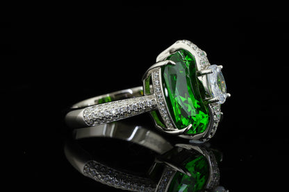 Custom Green Gemstone Statement Ring