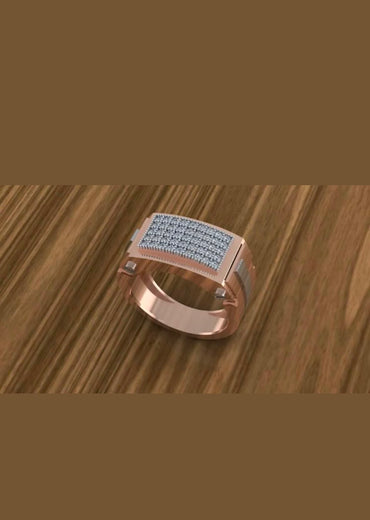 Men's Rose Gold Pave Diamond Statement Ring