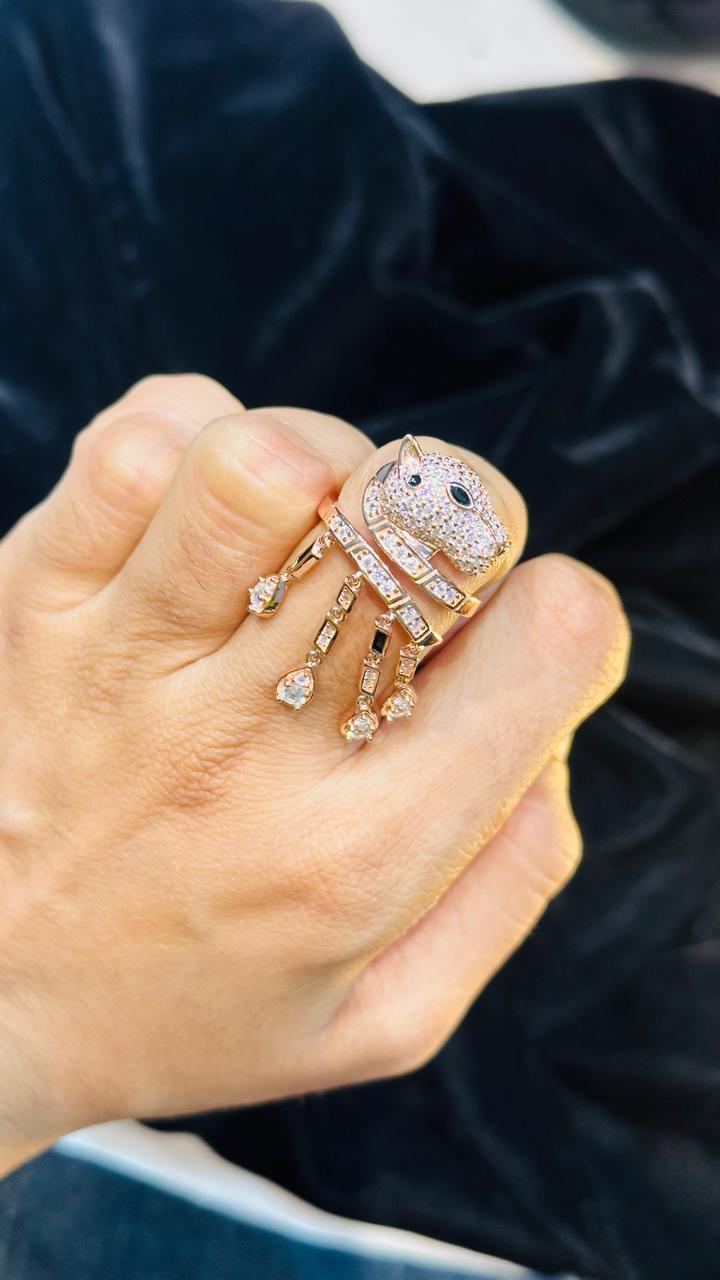 The Imperial Panther Fringe Statement Ring